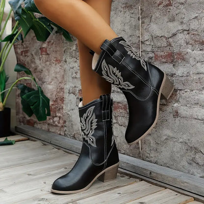 Elisabeth | Damen stilvolle Cowboy-Stiefeletten mit Absatz
