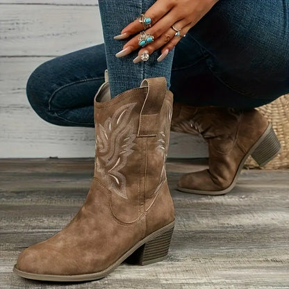Elisabeth | Damen stilvolle Cowboy-Stiefeletten mit Absatz