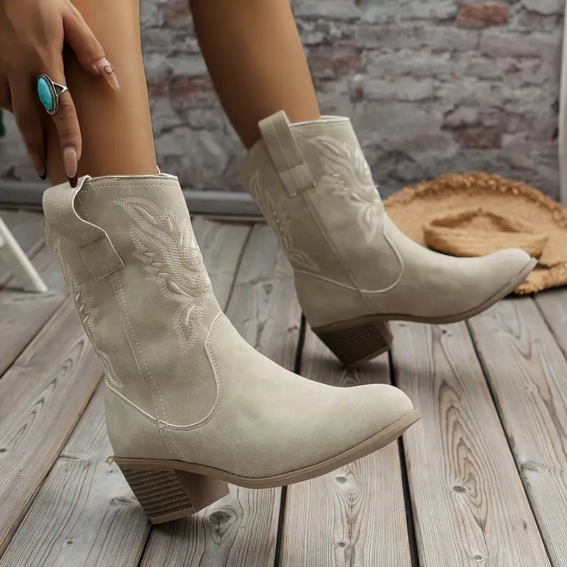 Elisabeth | Damen stilvolle Cowboy-Stiefeletten mit Absatz