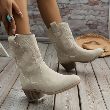 Elisabeth | Damen stilvolle Cowboy-Stiefeletten mit Absatz