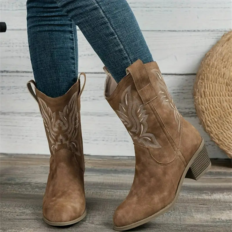 Elisabeth | Damen stilvolle Cowboy-Stiefeletten mit Absatz