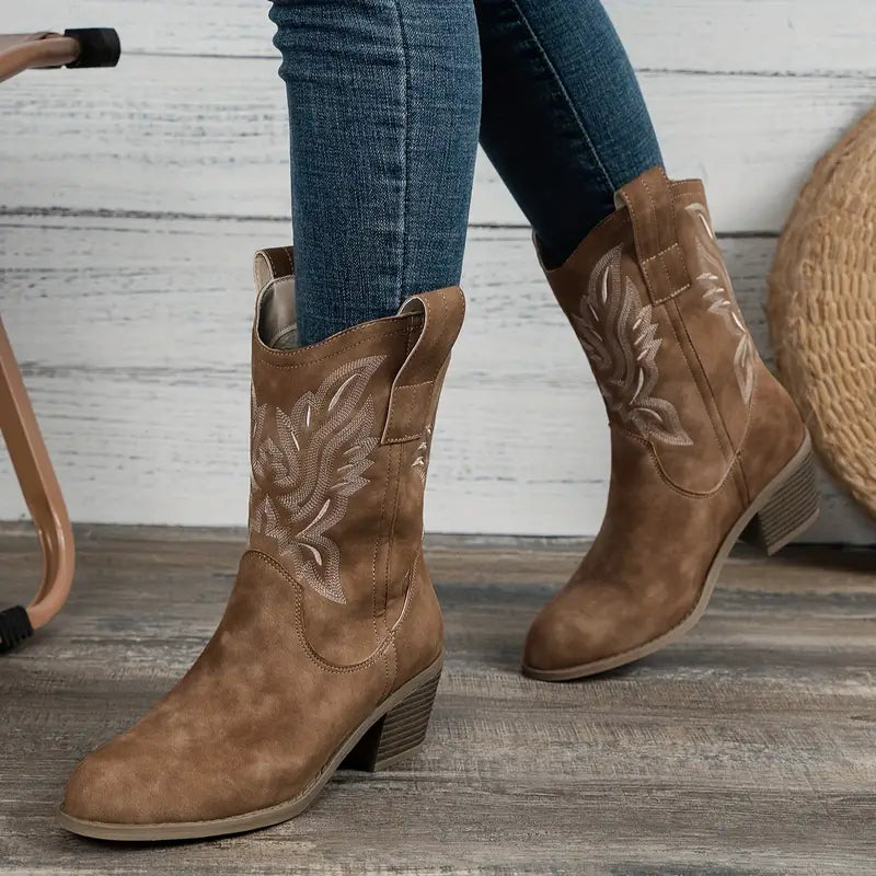 Elisabeth | Damen stilvolle Cowboy-Stiefeletten mit Absatz