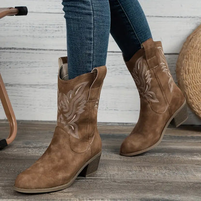 Elisabeth | Damen stilvolle Cowboy-Stiefeletten mit Absatz