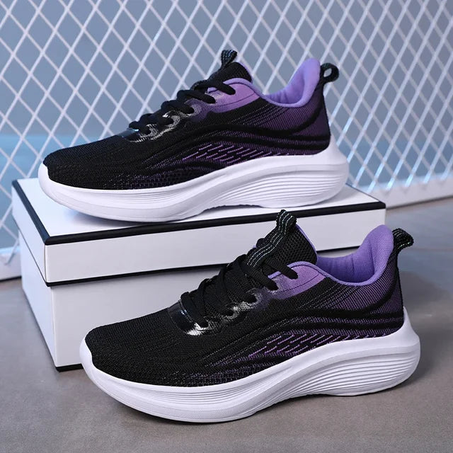Lena | Damen Sneaker mit Schnürung und dicker Sohle und Form