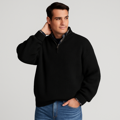 Enno | Herren Pullover mit halbem Reißverschluss | Schick