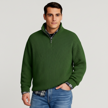 Enno | Herren Pullover mit halbem Reißverschluss | Schick