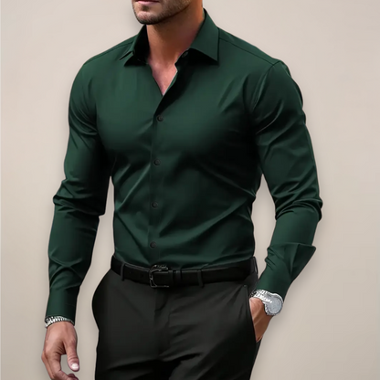 Pascal | Herren Tailliertes Langarmhemd mit Knopfleiste | Elegant
