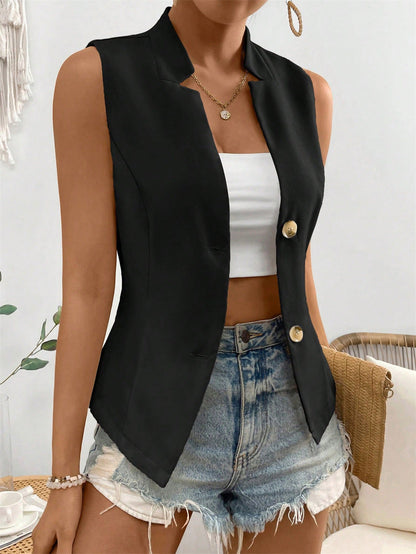 Susanne | Top blazer senza maniche da donna con bottoni