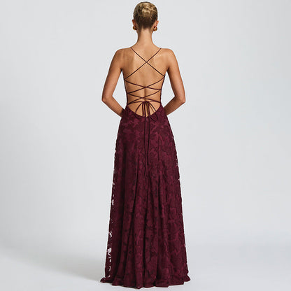 Sarah | Damen elegantes Abendkleid mit feinem Blumenmuster