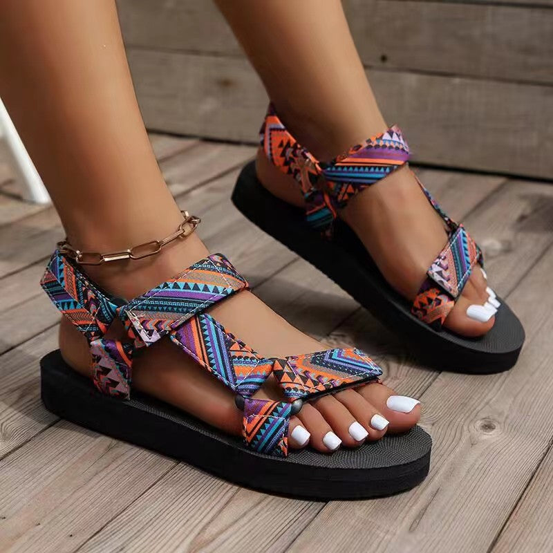 Elvira | Lightweight Women's Casual Sandals with Colorful Straps