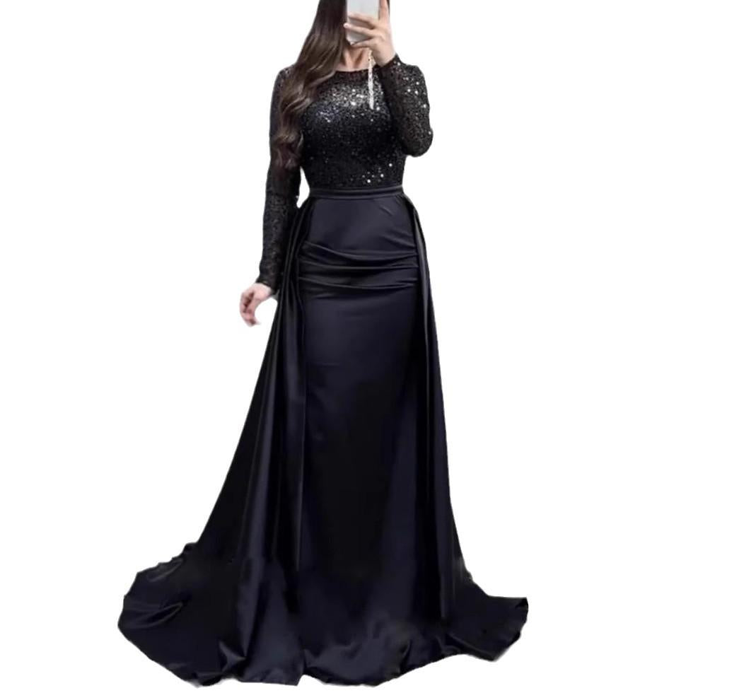 Céline | Damen glamouröses Abendkleid mit funkelnden Perlen