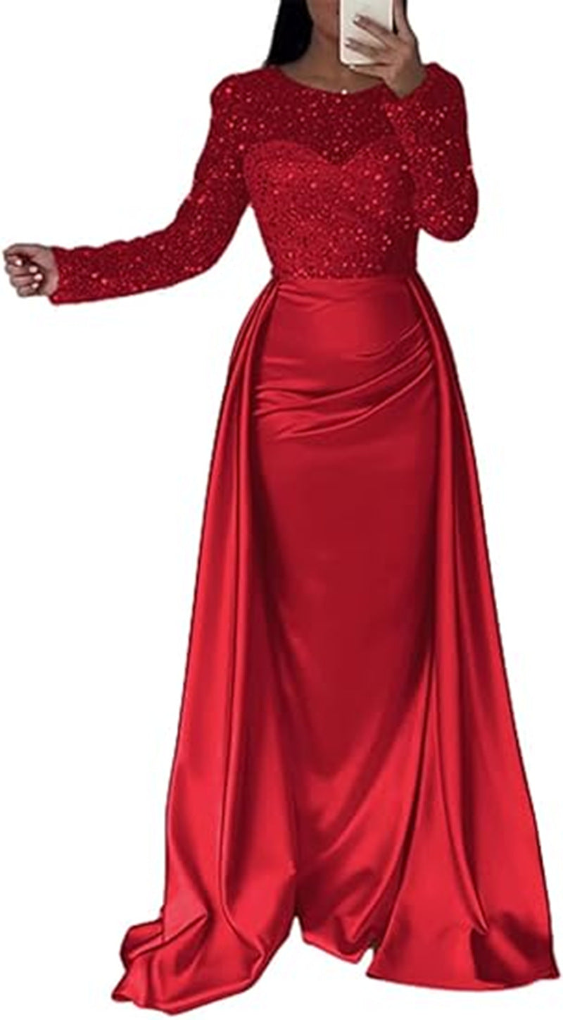 Céline | Damen glamouröses Abendkleid mit funkelnden Perlen