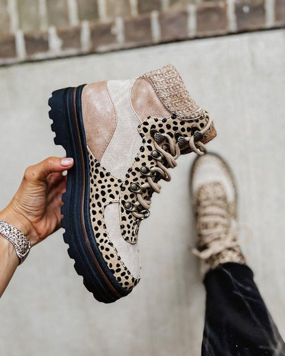 Brigitte | Stivali leopardati con lacci