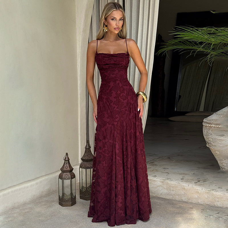 Sarah | Damen elegantes Abendkleid mit feinem Blumenmuster