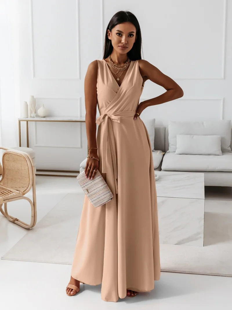 Ottilia | Modernes Damen-Maxikleid mit V-Ausschnitt | Maxi
