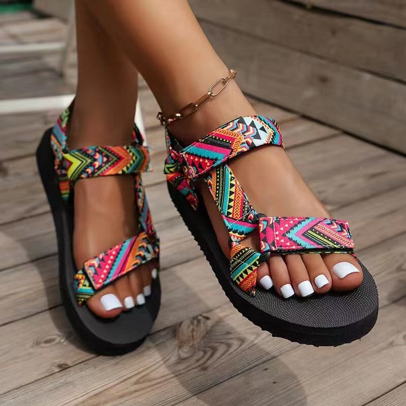 Elvira | Lightweight Women's Casual Sandals with Colorful Straps