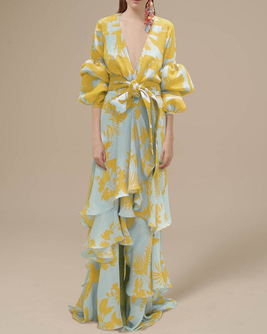 Franziska | Maxikleid mit Wickeldesign und floralem Print
