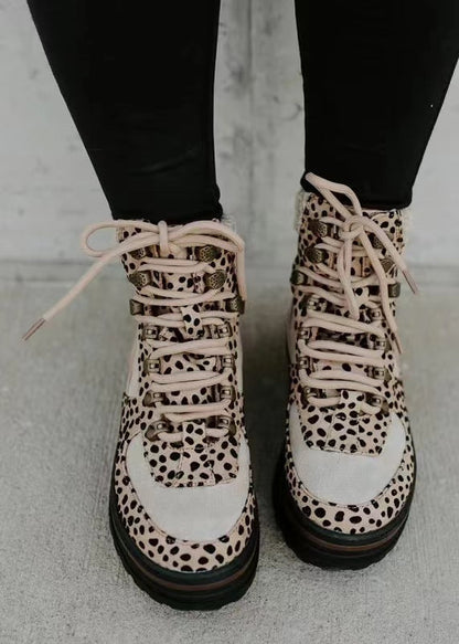 Brigitte | Stivali leopardati con lacci
