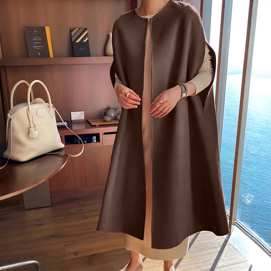 Fiona | Elegante gilet poncho da donna in misto lana