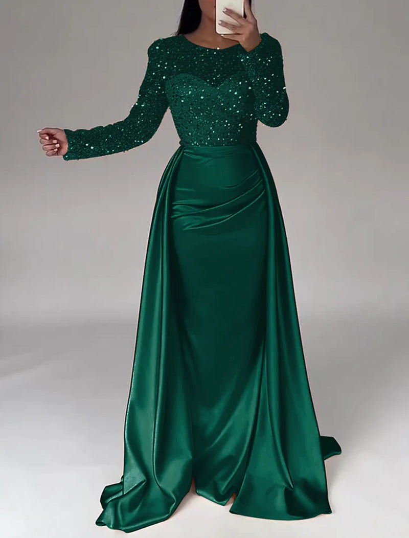 Céline | Damen glamouröses Abendkleid mit funkelnden Perlen