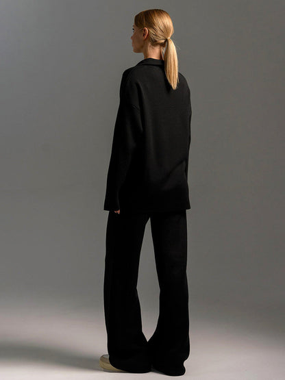 Etta | Minimalistisches Damen-Zweiteiler-Set mit Bluse und Hose | Klassiker