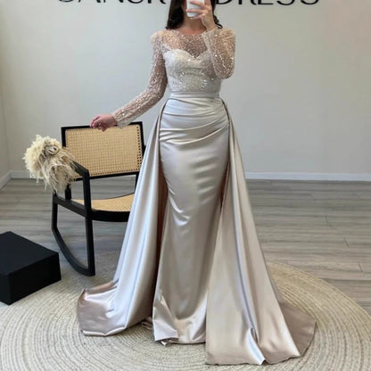 Céline | Damen glamouröses Abendkleid mit funkelnden Perlen