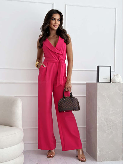 Fabienne | Elegant Jumpsuit with Wrap Look and Tie Belt