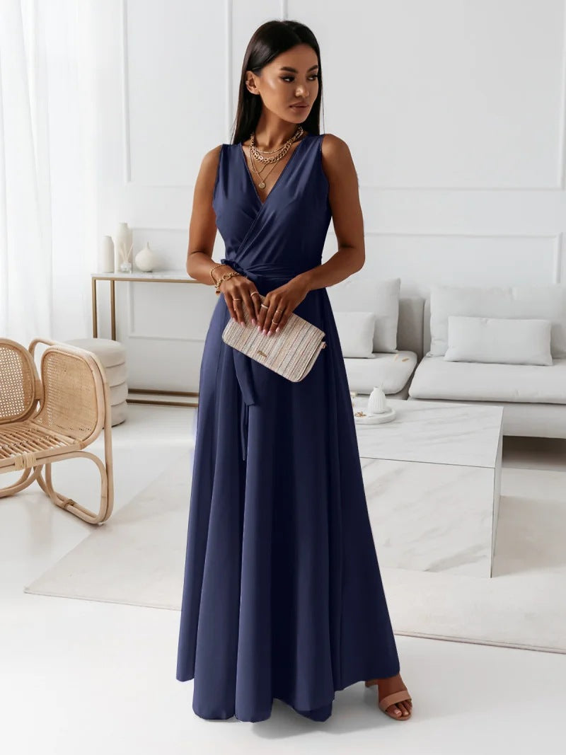 Ottilia | Modernes Damen-Maxikleid mit V-Ausschnitt | Maxi