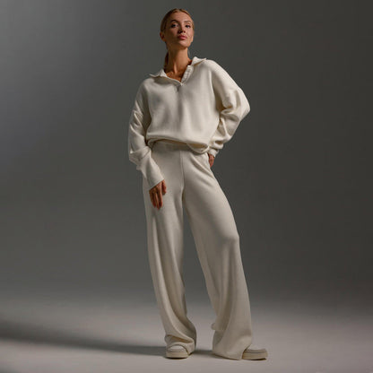 Etta | Minimalistisches Damen-Zweiteiler-Set mit Bluse und Hose | Klassiker