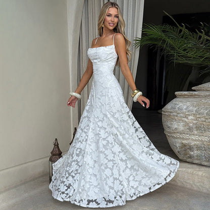 Sarah | Damen elegantes Abendkleid mit feinem Blumenmuster