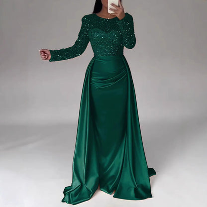 Céline | Damen glamouröses Abendkleid mit funkelnden Perlen