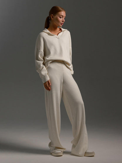 Etta | Minimalistisches Damen-Zweiteiler-Set mit Bluse und Hose | Klassiker