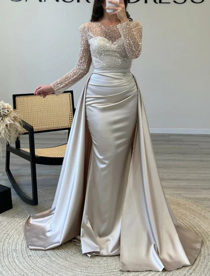 Céline | Damen glamouröses Abendkleid mit funkelnden Perlen