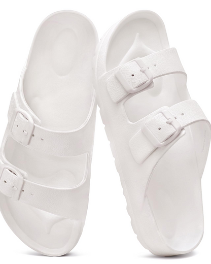 Greta | Women's slides with double buckle and arch support