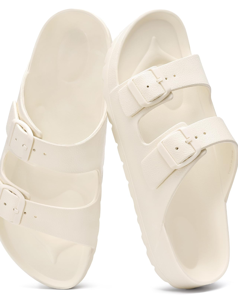 Greta | Women's slides with double buckle and arch support