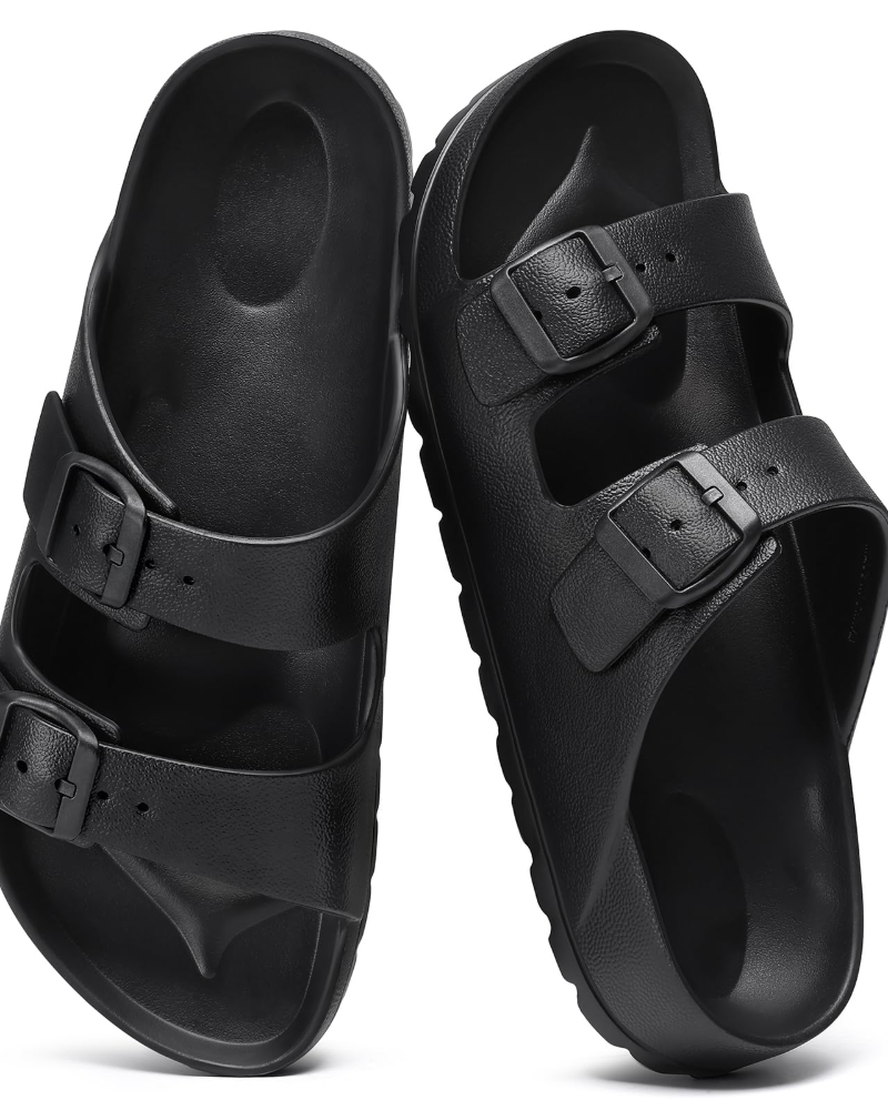 Greta | Women's slides with double buckle and arch support