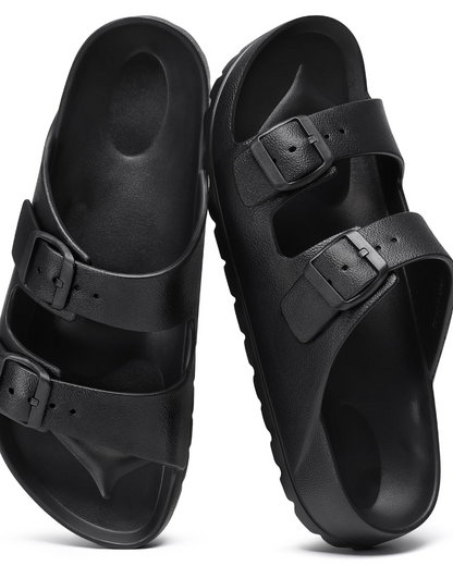Greta | Women's slides with double buckle and arch support