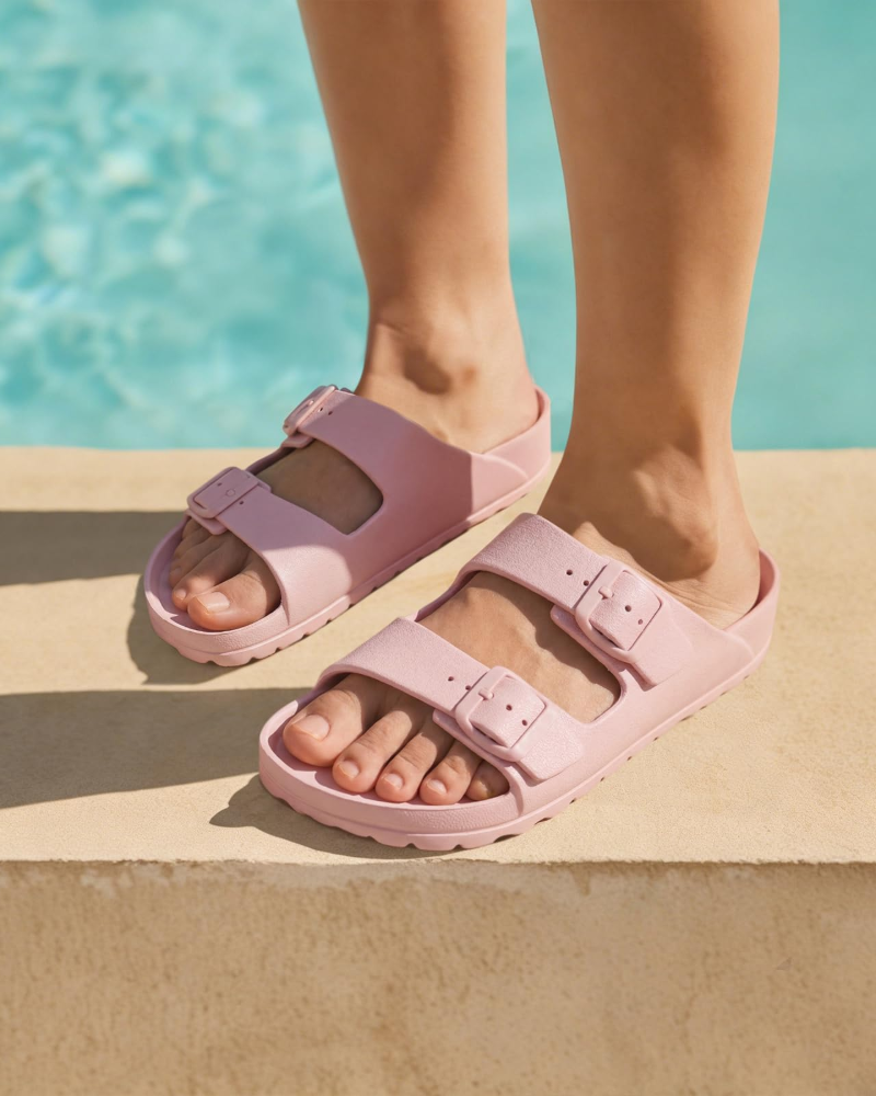 Greta | Women's slides with double buckle and arch support