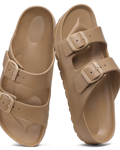 Greta | Women's slides with double buckle and arch support