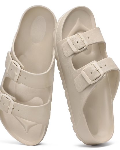 Greta | Women's slides with double buckle and arch support
