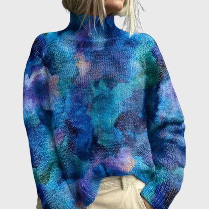 Alina | warmer Rollkragenpullover mit Tiermotiv und Stickerei