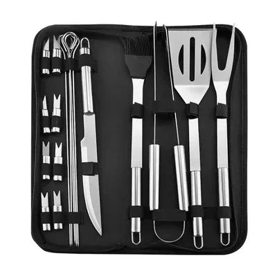 Virello | Tragbares Grillbesteck-Set mit Tragetasche und Zange
