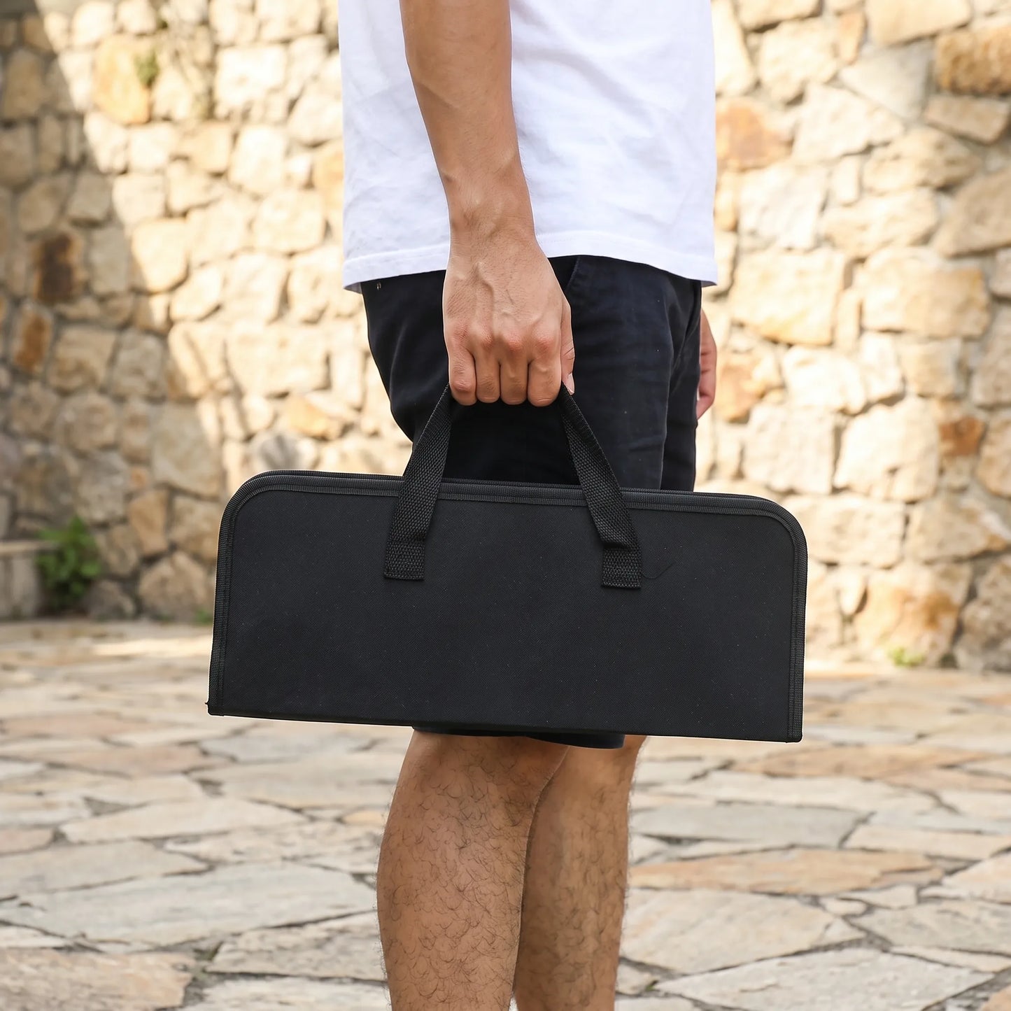 Virello | Tragbares Grillbesteck-Set mit Tragetasche und Zange
