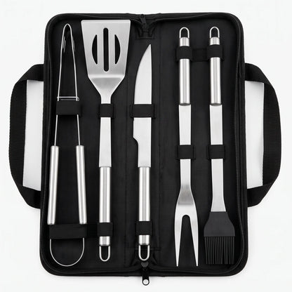Virello | Tragbares Grillbesteck-Set mit Tragetasche und Zange