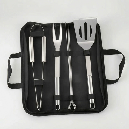 Virello | Tragbares Grillbesteck-Set mit Tragetasche und Zange