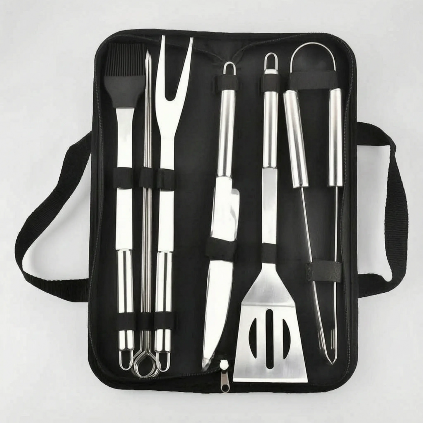 Virello | Tragbares Grillbesteck-Set mit Tragetasche und Zange