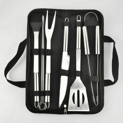 Virello | Tragbares Grillbesteck-Set mit Tragetasche und Zange