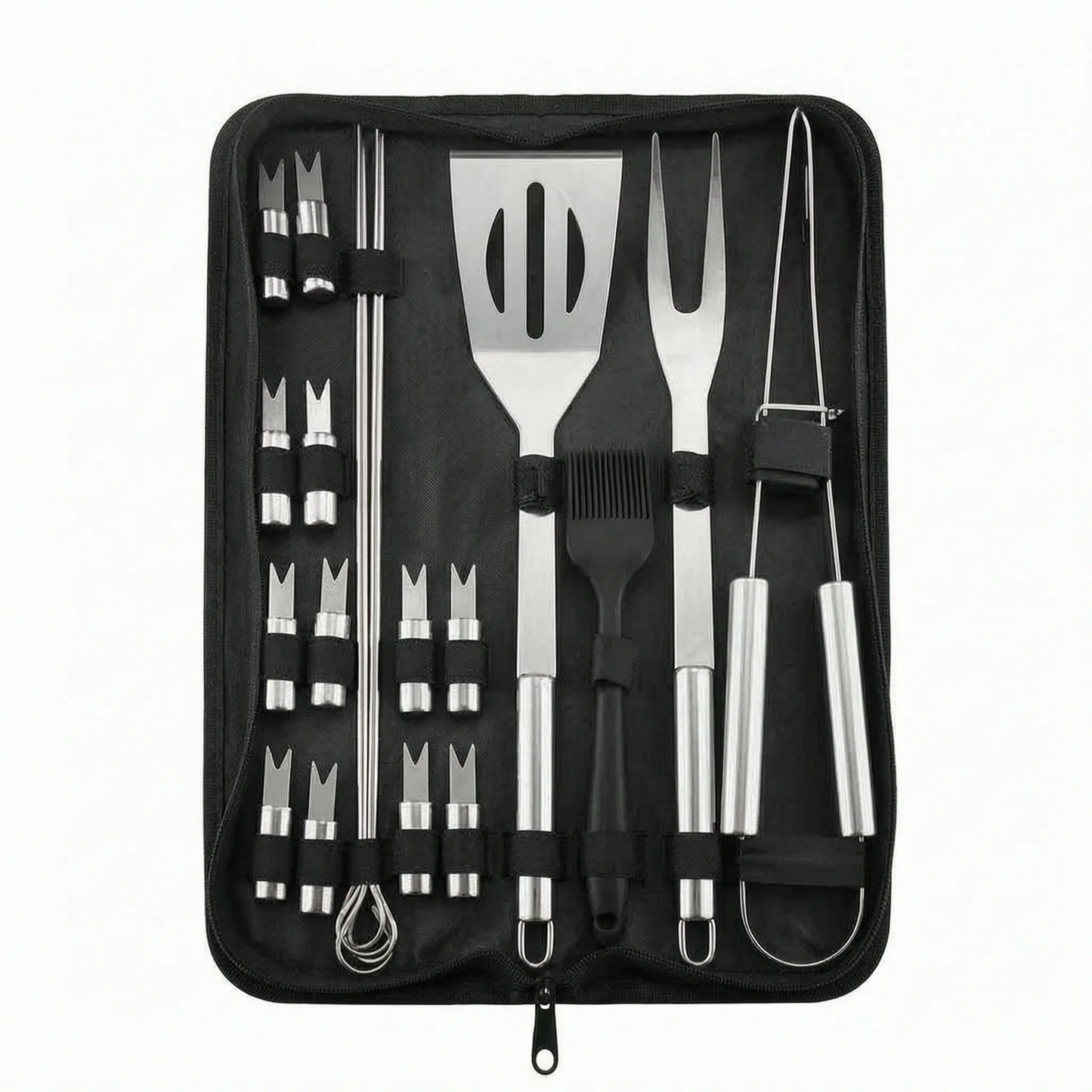 Virello | Tragbares Grillbesteck-Set mit Tragetasche und Zange