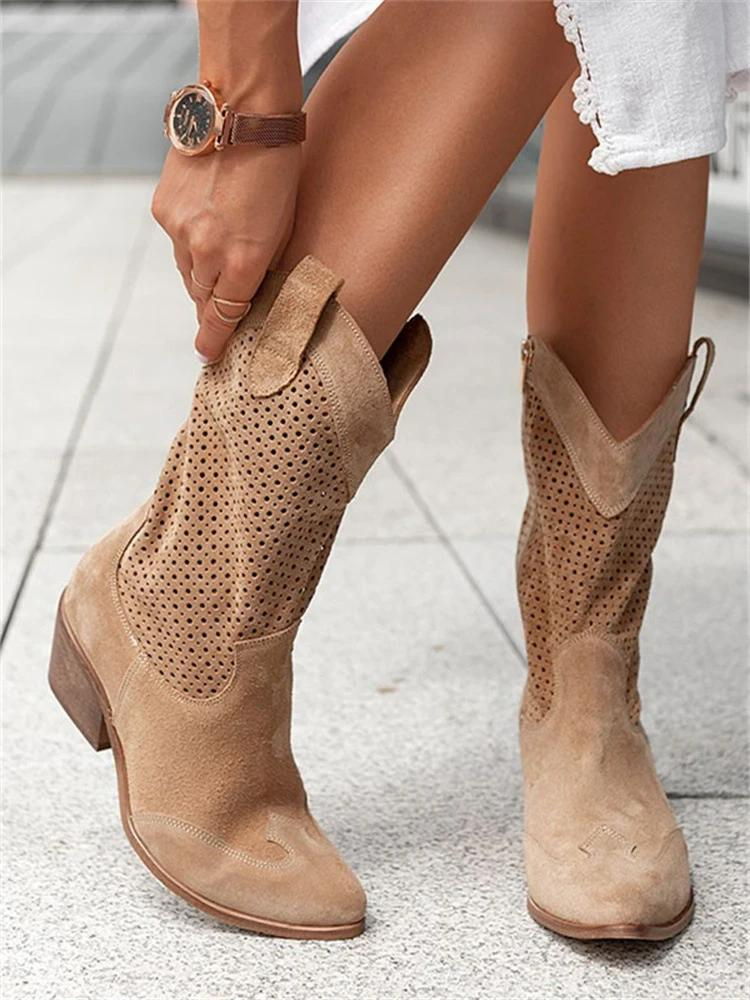 Elisabeth | Damen stilvolle trendige Cowboy-Stiefel