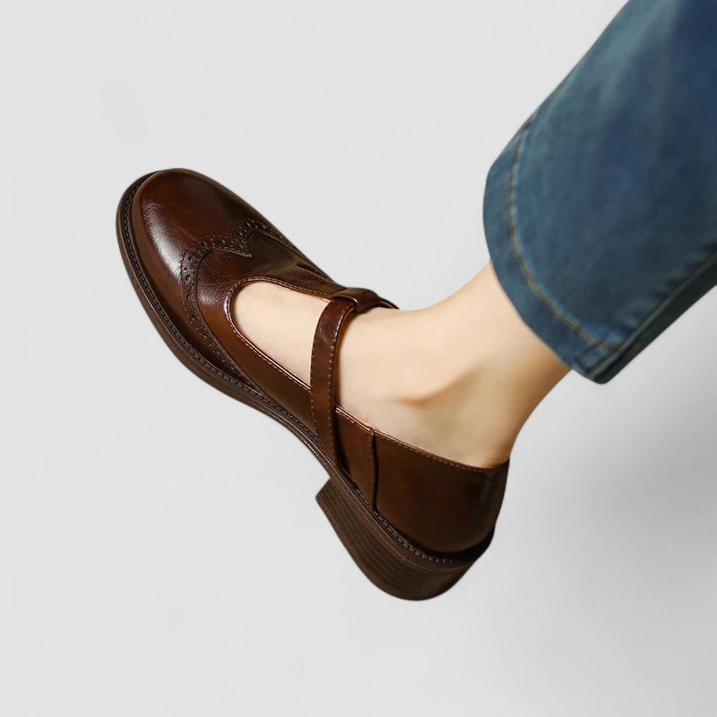 Fenna | Damen Mary Jane Schuhe mit Schnallenriemen | Klassiker